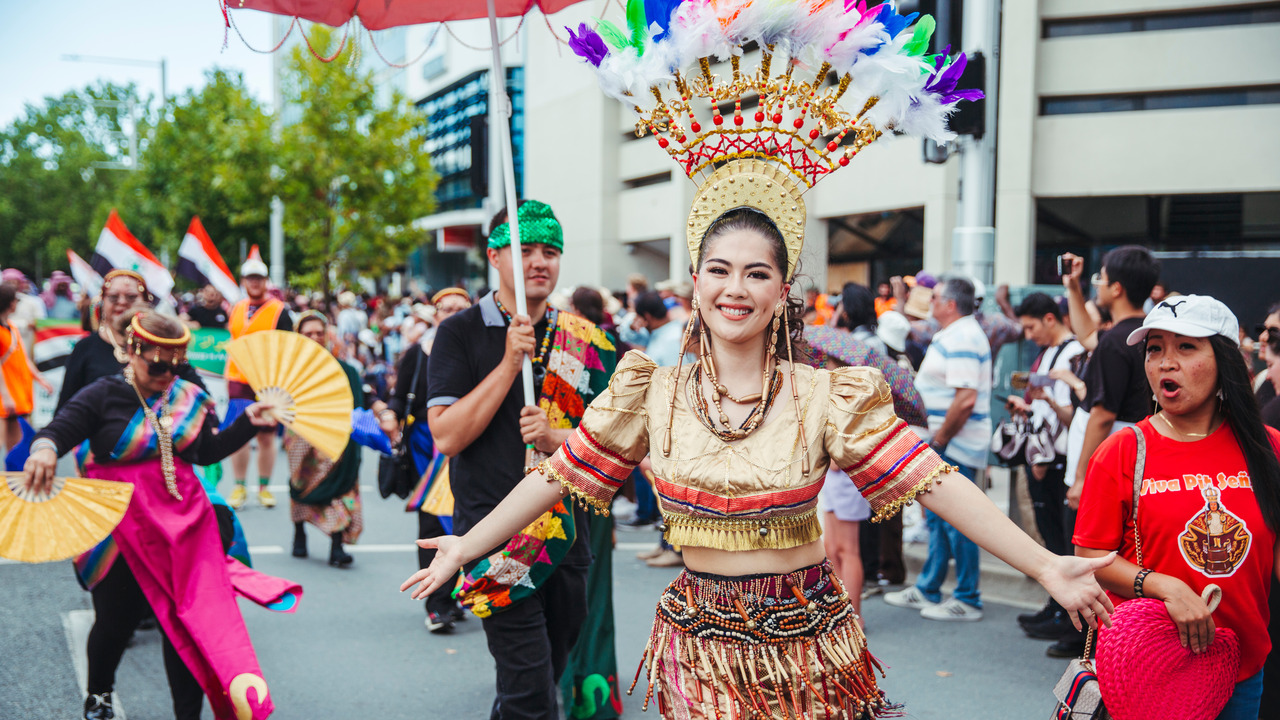 A parade at the National Multicultural Festival.